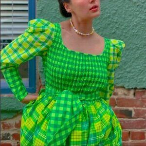 Christopher John Rogers X Target Green Plaid Dress RARE NWT size 6